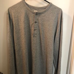 Jcrew heather grey long sleeve henley shirt